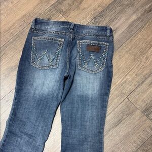 Womens Wrangler Low Rise Boot Cut Jeans with Embroidered Back Pockets